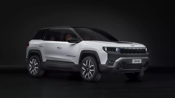 Jeep Compass wit (2025) zijkant rechts schuin voor