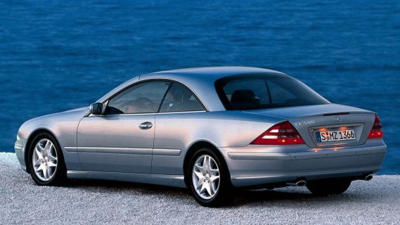 Mercedes CL 500 (C215) zilver (1999) zijkant rechts achter schuin
