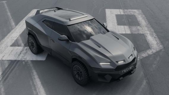 Rezvani Knight grijs (2025) zijkant rechts voor schuin hoog
