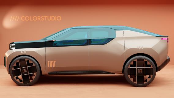 Fiat Concept Fastback brons (2024) zijkant links