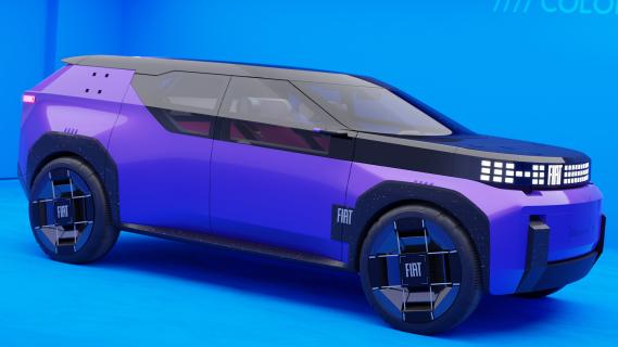 Fiat Concept SUV paars (2024) zijkant rechts voor schuin