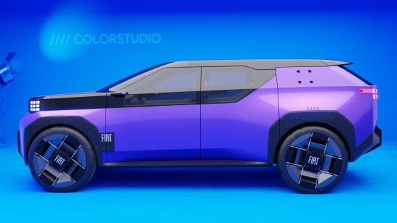 Fiat Concept SUV paars (2024) zijkant links