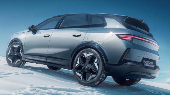 Opel Grandland AWD grijs (2025) zijkant links schuin achter