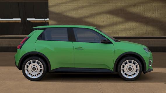 Renault 5 E-Tech electric 5 groen (2025) zijkant rechts