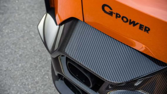G-Power BMW XM (G09) oranje (2025) zijkant achterzijde detail uitlaat