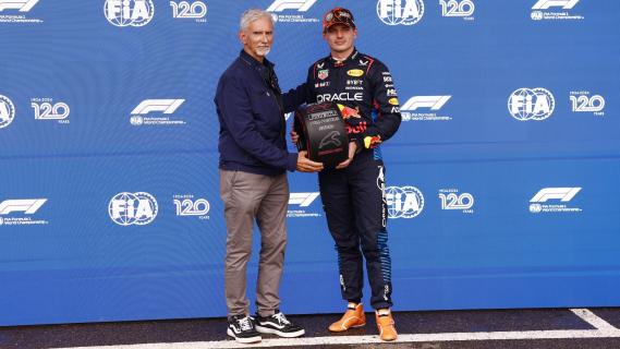 Damon Hill en Max Verstappen GP België 2024