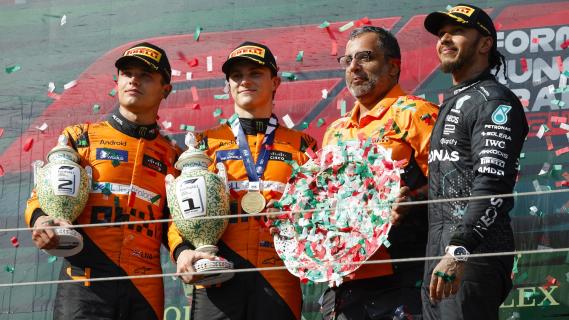 GP Hongarije 2024 podium Norris - Piastri - Hamilton