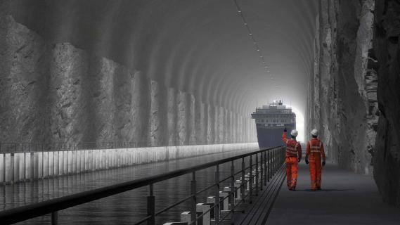 Tunnel voor schepen in Noorwegen
