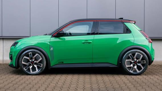 H&R Renault 5 E-tech Electric groen (2025) badge zijkant links