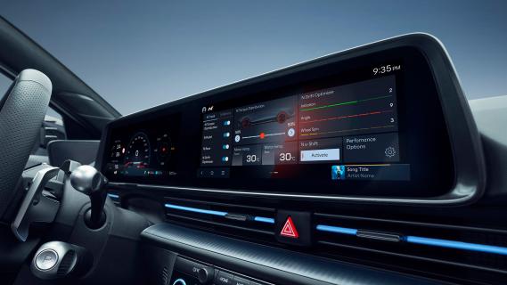 Hyundai Ioniq 6 N blauw (2025) interieur dashboard instrumentarium