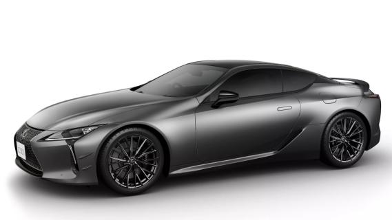 Lexus LC 500 Pinnacle Edition Coupé grijs (2025) zijkant links schuin voor studio