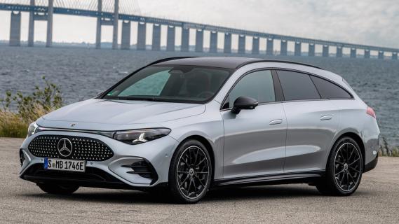 Mercedes CLA Shooting Brake grijs (2025) zijkant links schuin voor
