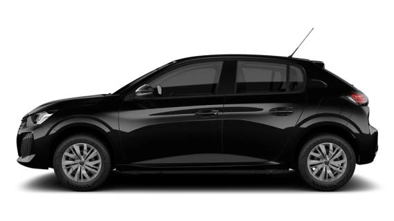 Peugeot 208 Active 1.0 zwart (2025) zijkant links