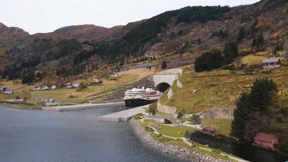 Tunnel voor schepen in Noorwegen