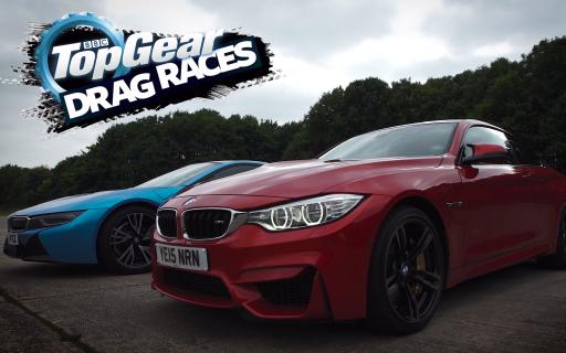 TopGear Drag Races (1): BMW M4 vs BMW i8