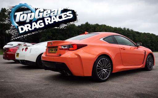 TopGear Drag Race: BMW M4 vs Lexus RC F vs Nissan GT-R