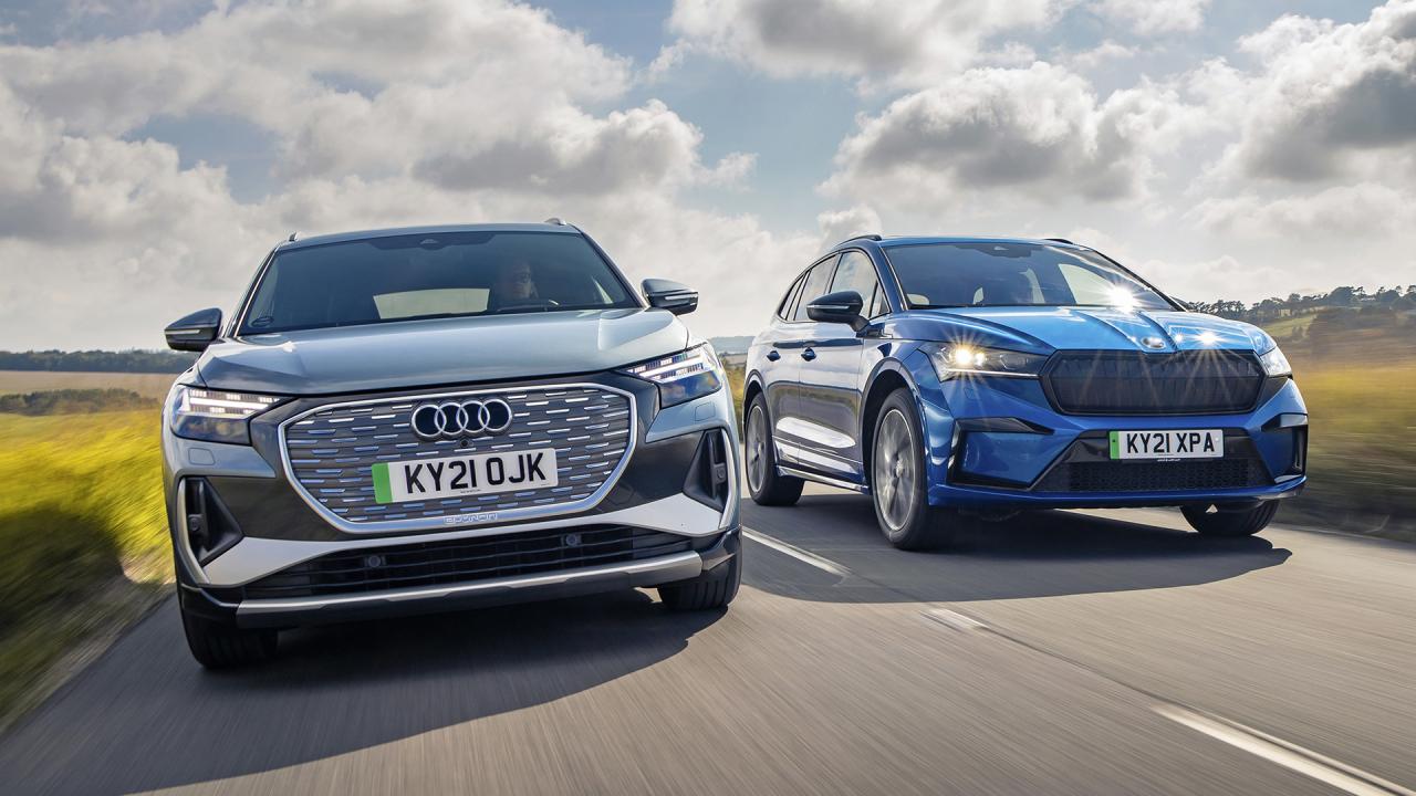 Audi Q4 E-tron Vs Skoda Enyaq IV - TopGear