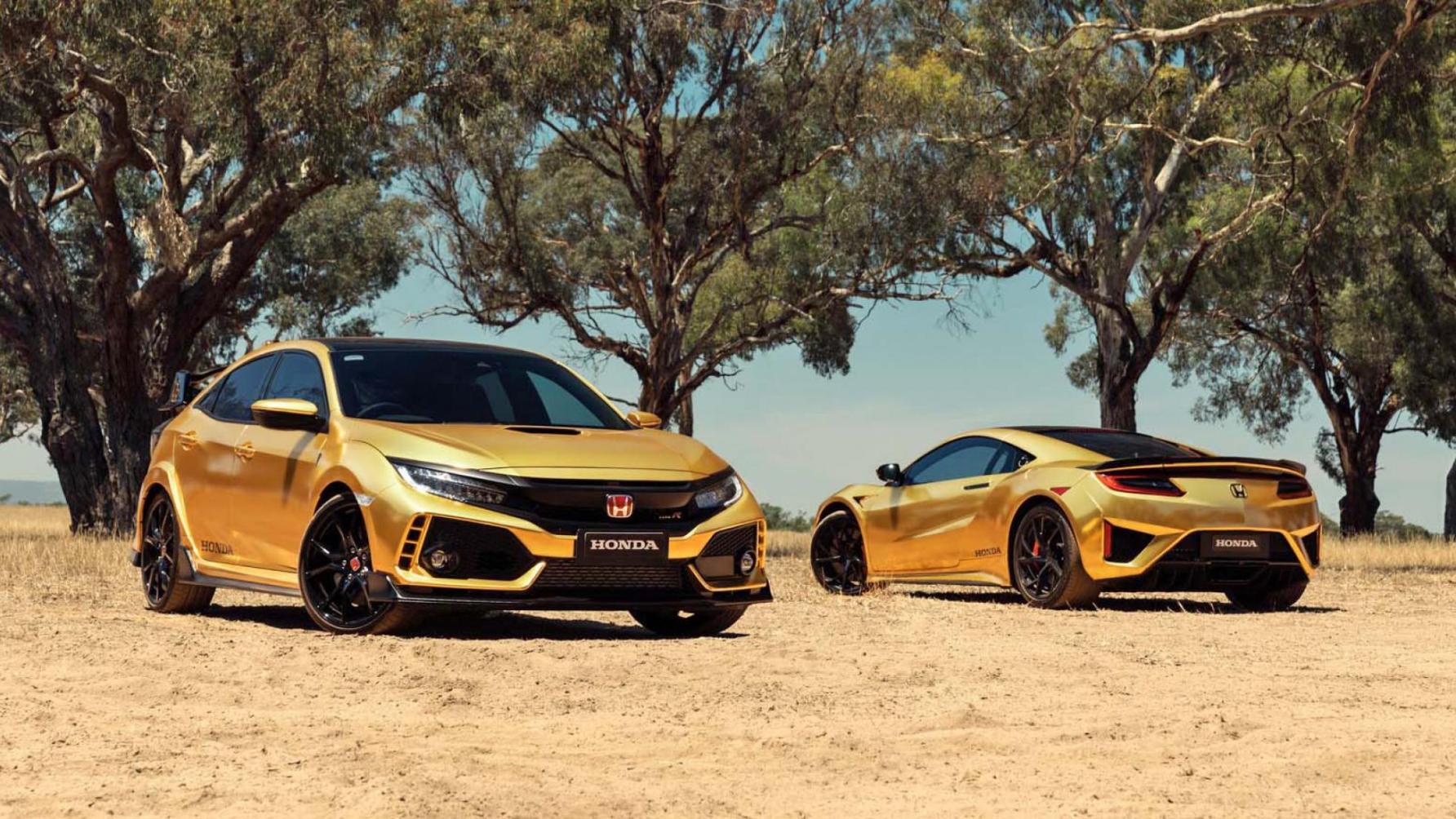 Gouden Honda Civic en NSX vieren jubileum met gouden wrap - TopGear