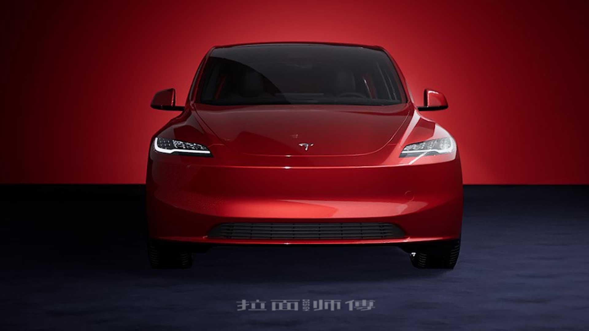 Tesla Model Y Juniper facelift (Rood) 2025 voorzijde