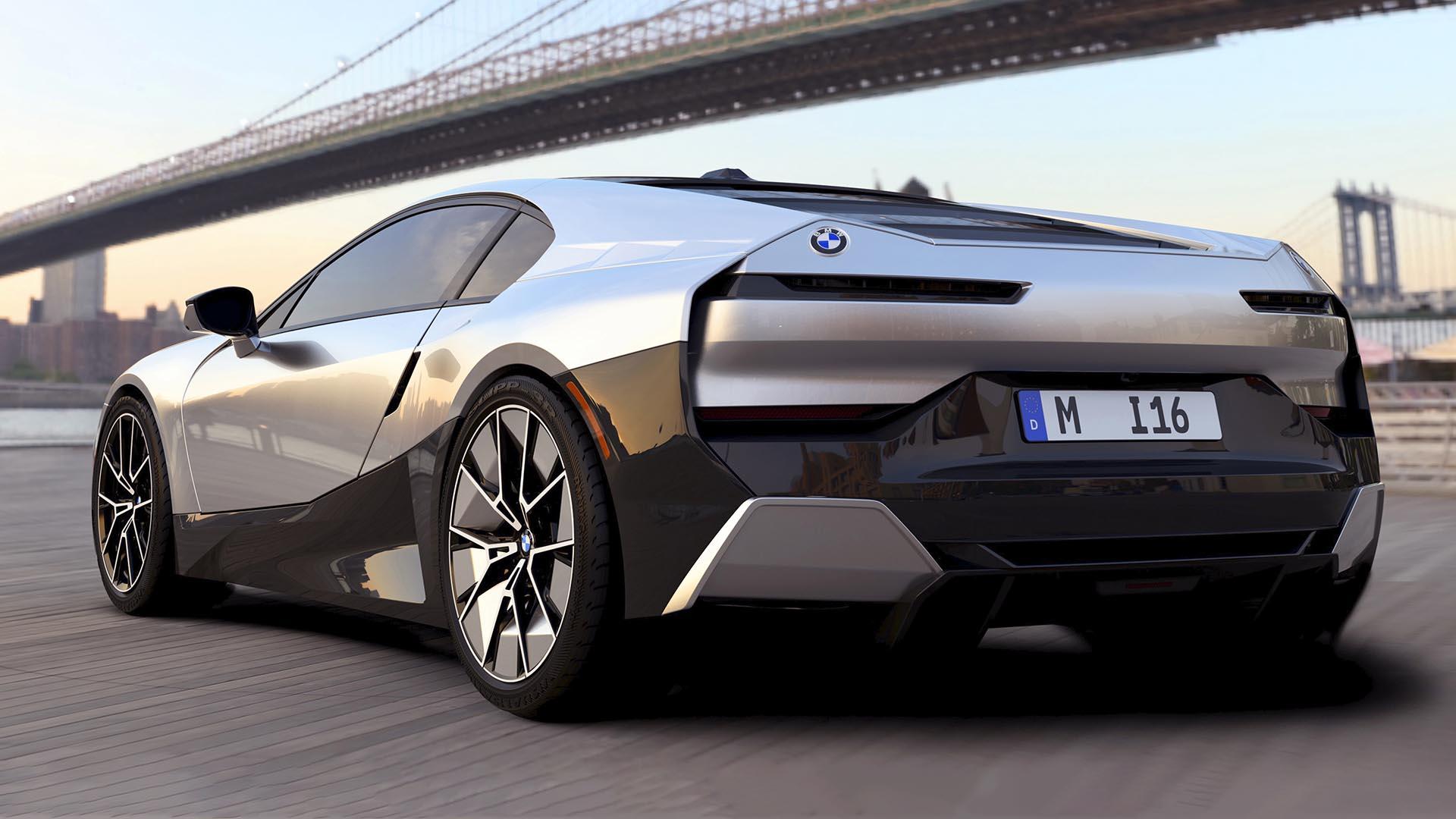 Geheime BMW's conceptauto's BMW i8 schuin achter