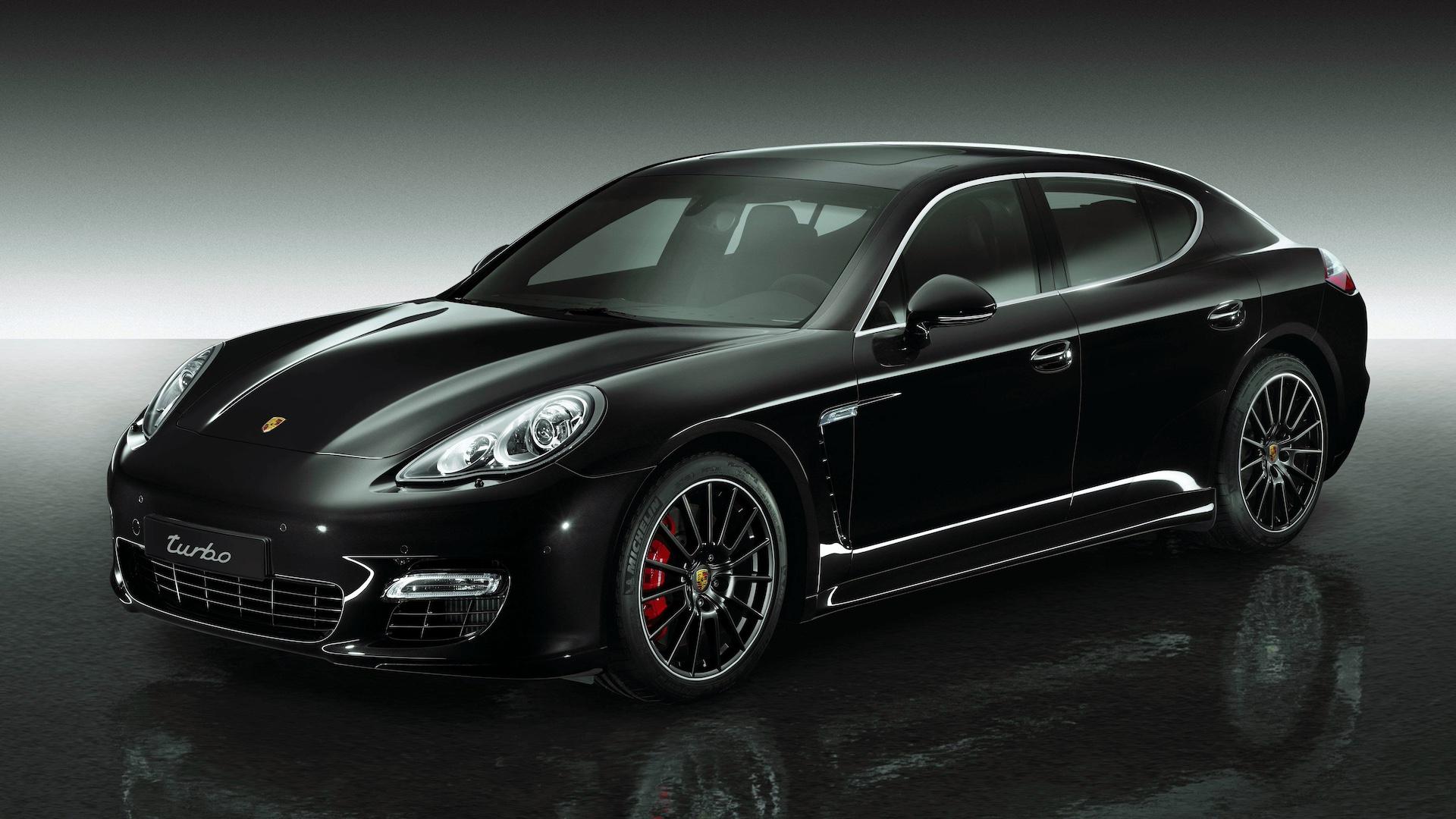 Porsche Panamera Turbo Sport Design Package (970) black front left (2010)