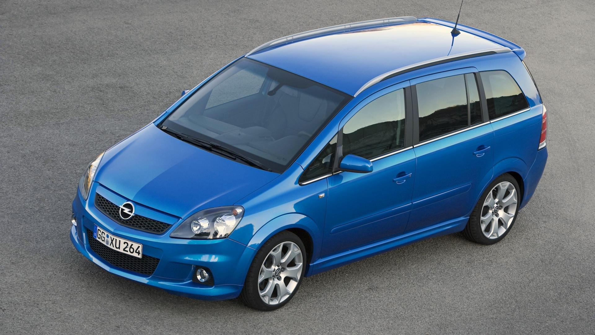 Opel Zafira OPC blauw zijkant voor links boven