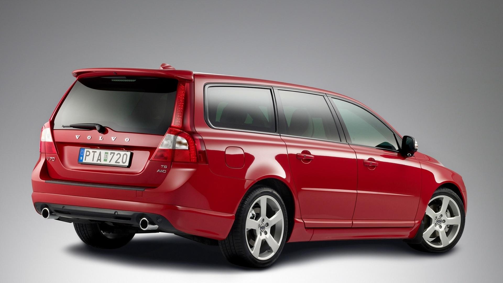 Volvo V70 T6 R-Design rood rechts zijkant achter