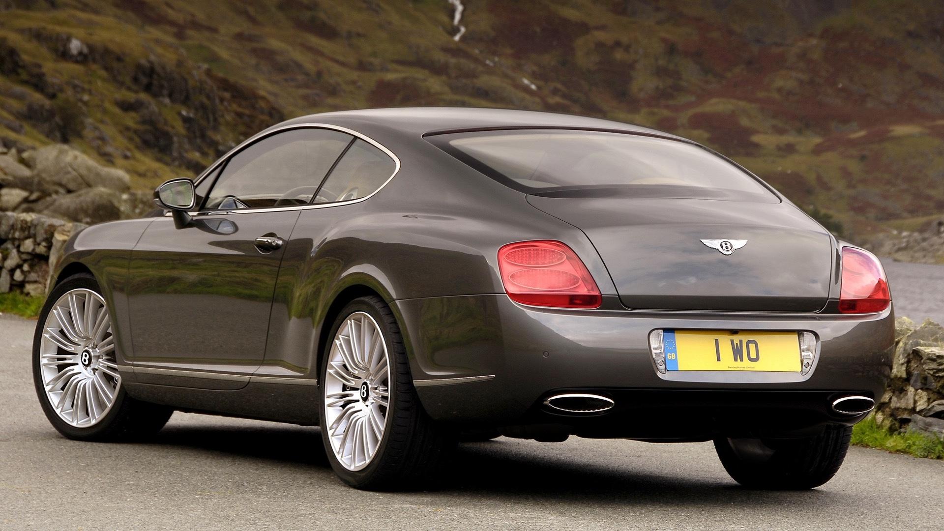 Bentley Continental GT Speed grijs zijkant links achter