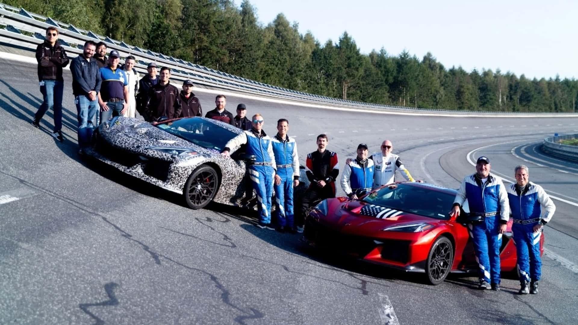 Blije mensen General MOtors Papenburg Corvette ZR-1 hogensnelheidsrun kombocht