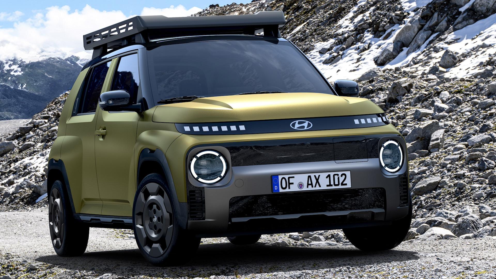 Hyundai Inster Cross (2024) geel voorzijde