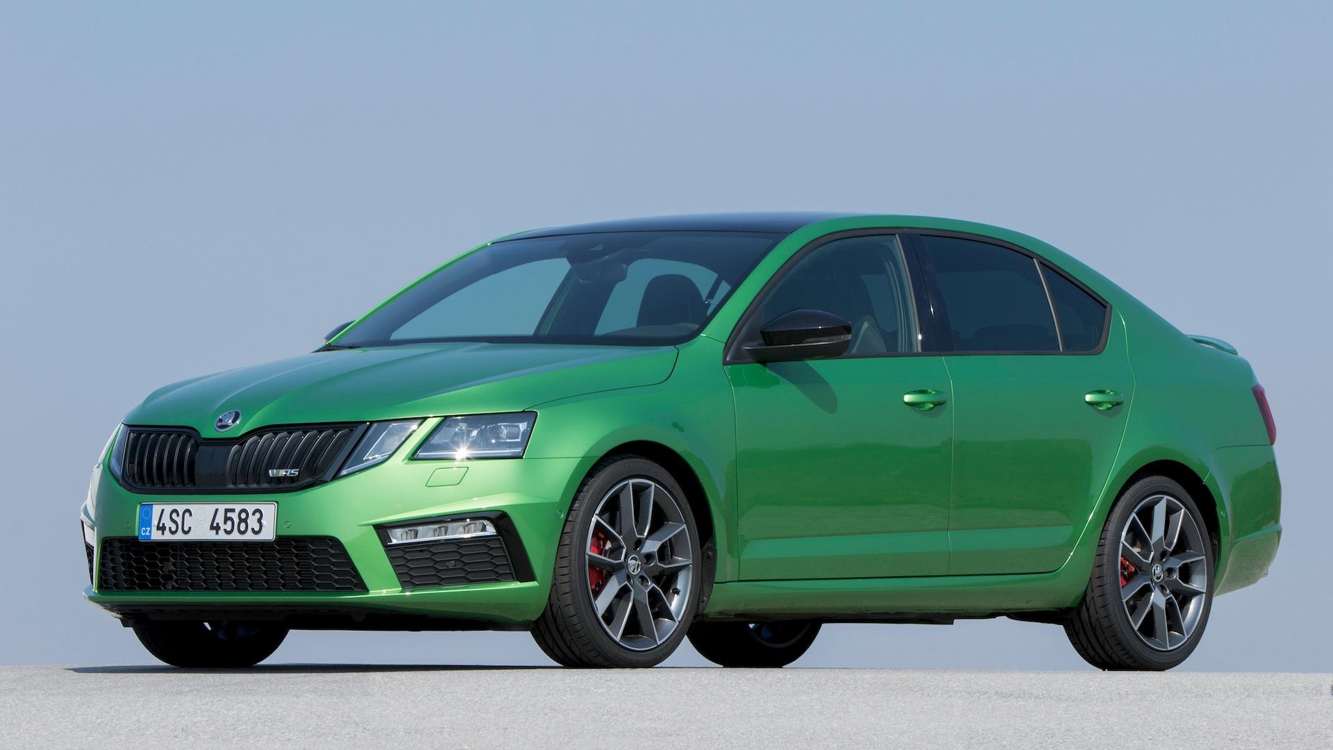 Skoda Octavia RS TSI (5E) groen (2014) zijkant voor schuin links