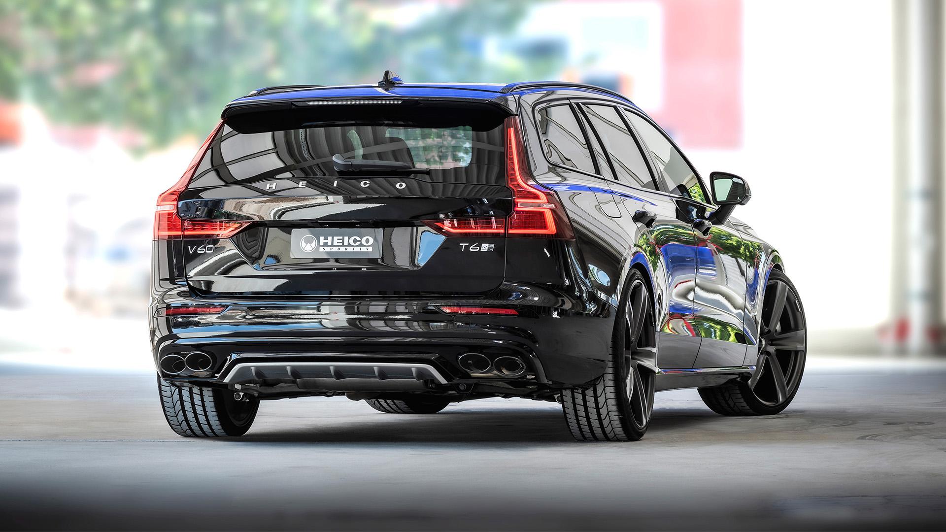 Heico Volvo V60 zwart zijkant schuin achter (geen elektrische Volvo stationwagon helaas)