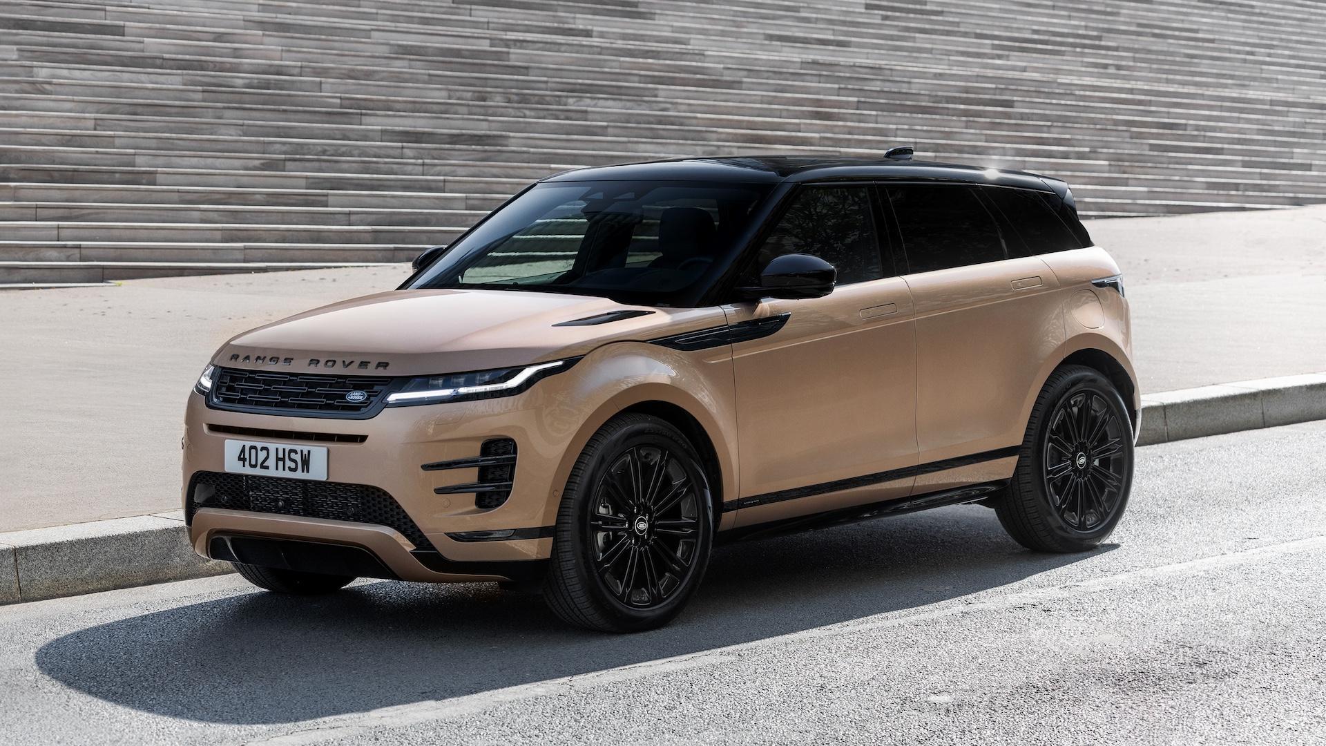 Land Rover Range Rover Evoque P300e PHEV Autobiography Black Pack (L551) brons (2023) zijkant voor schuin links