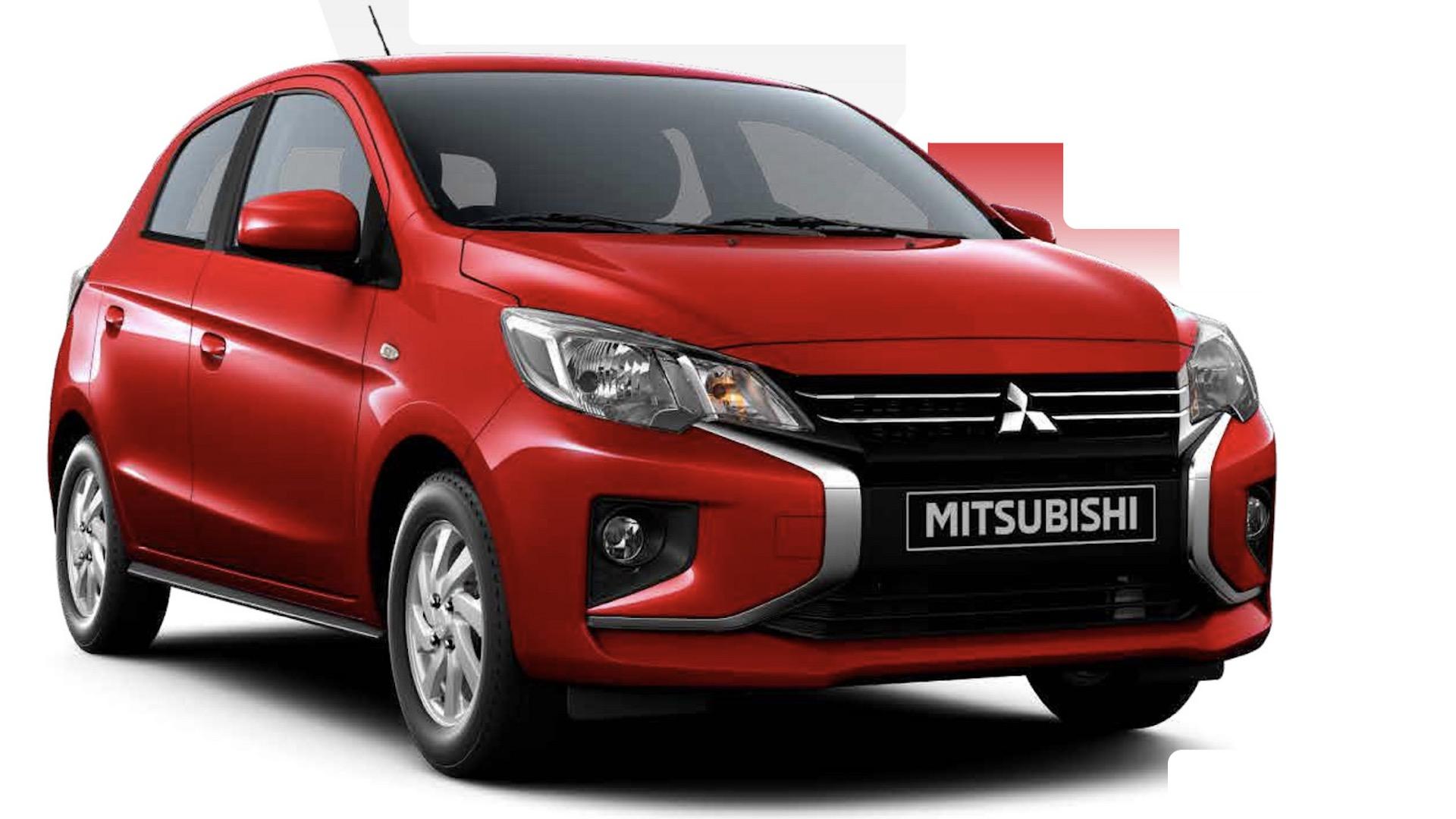 Mitsubishi Space Star automaat rood zijkant voor schuin