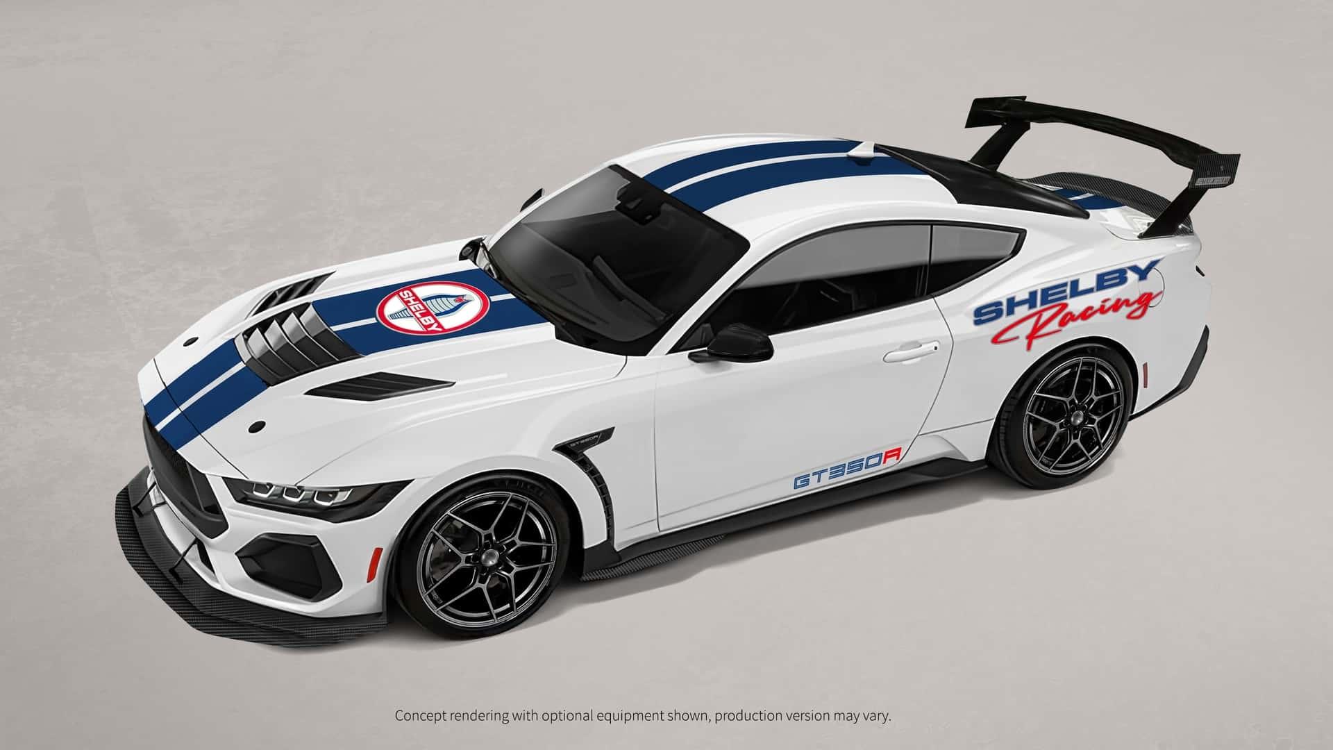 Shelby GT350R wit zijkant linksboven render