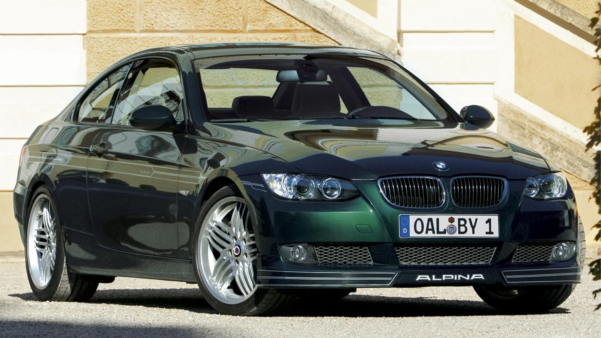 Alpina B3 Bi-Turbo Coupé (E92) groen (2008) zijkant rechts voor schuin