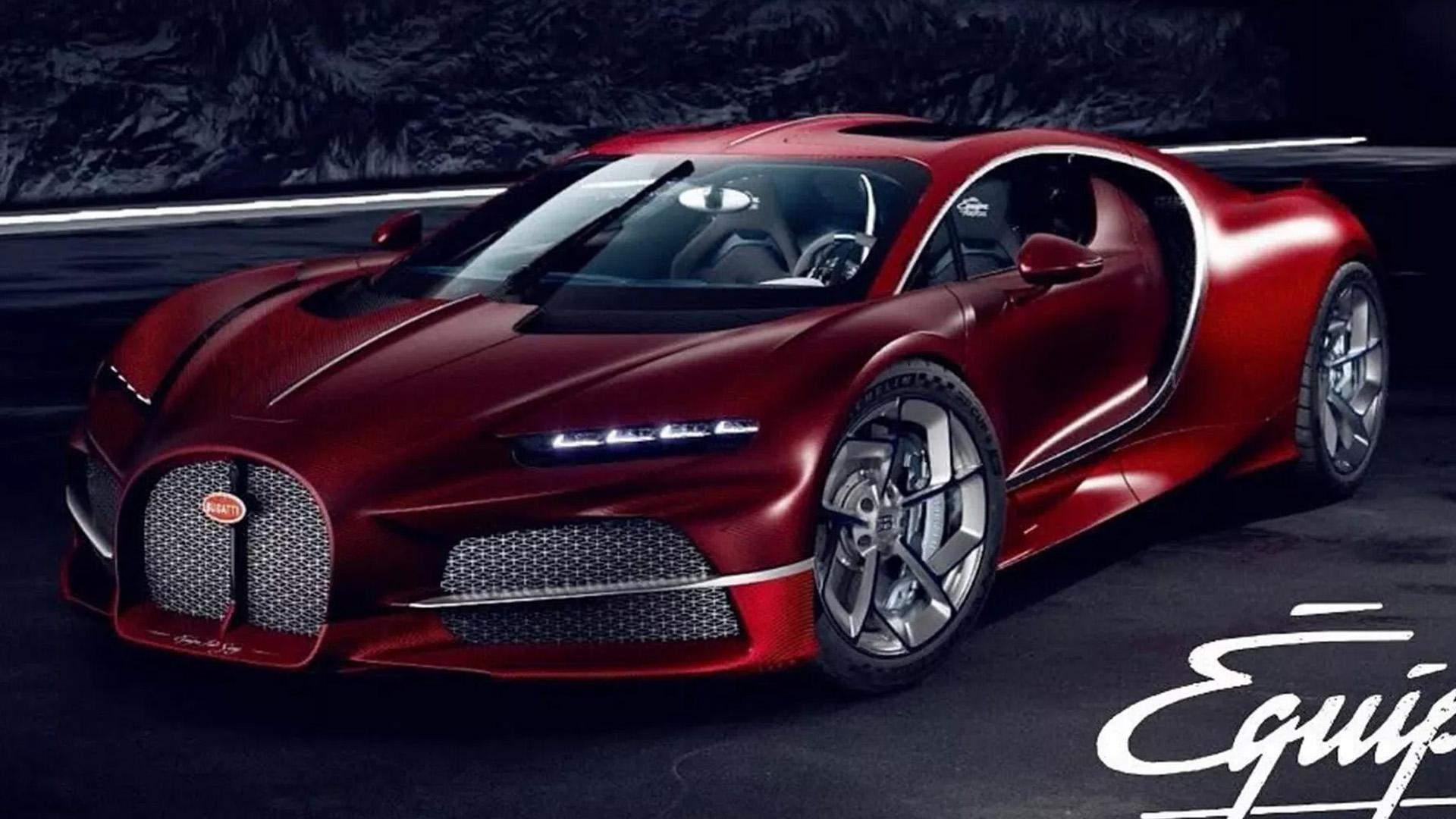 Bugatti Tourbillon Equippe Pur Sang-pakket rood (2025) zijkant links voor schuin