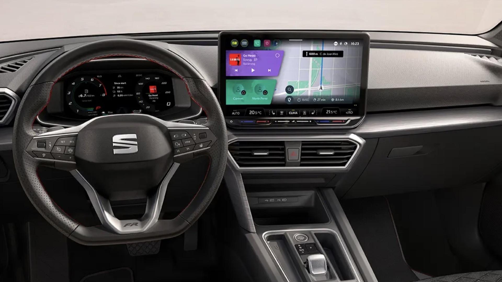 Seat Leon Style PHEV grijs (2025) interieur dashboard