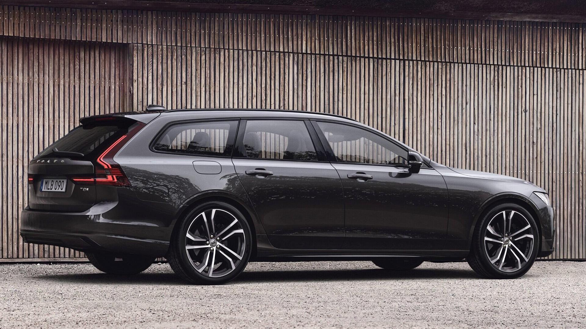 Volvo V90 Ultra Exclusive zwart (2025) zijkant rechts achter schuin