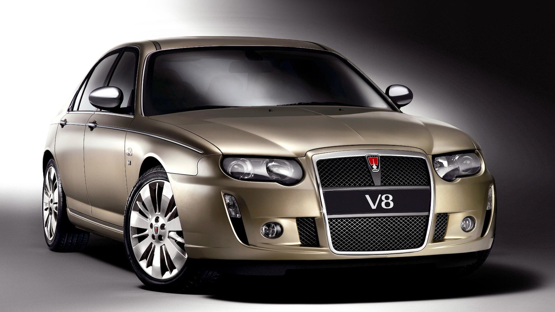 Rover 75 V8 beige (2004) zijkant rechts schuin voor