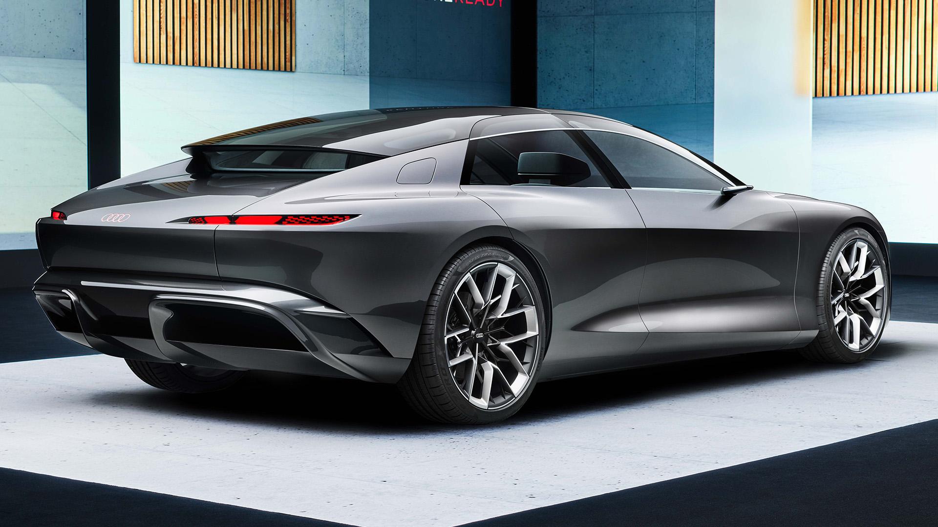 Audi Grandsphere Concept grijs zijkant links schuin achter