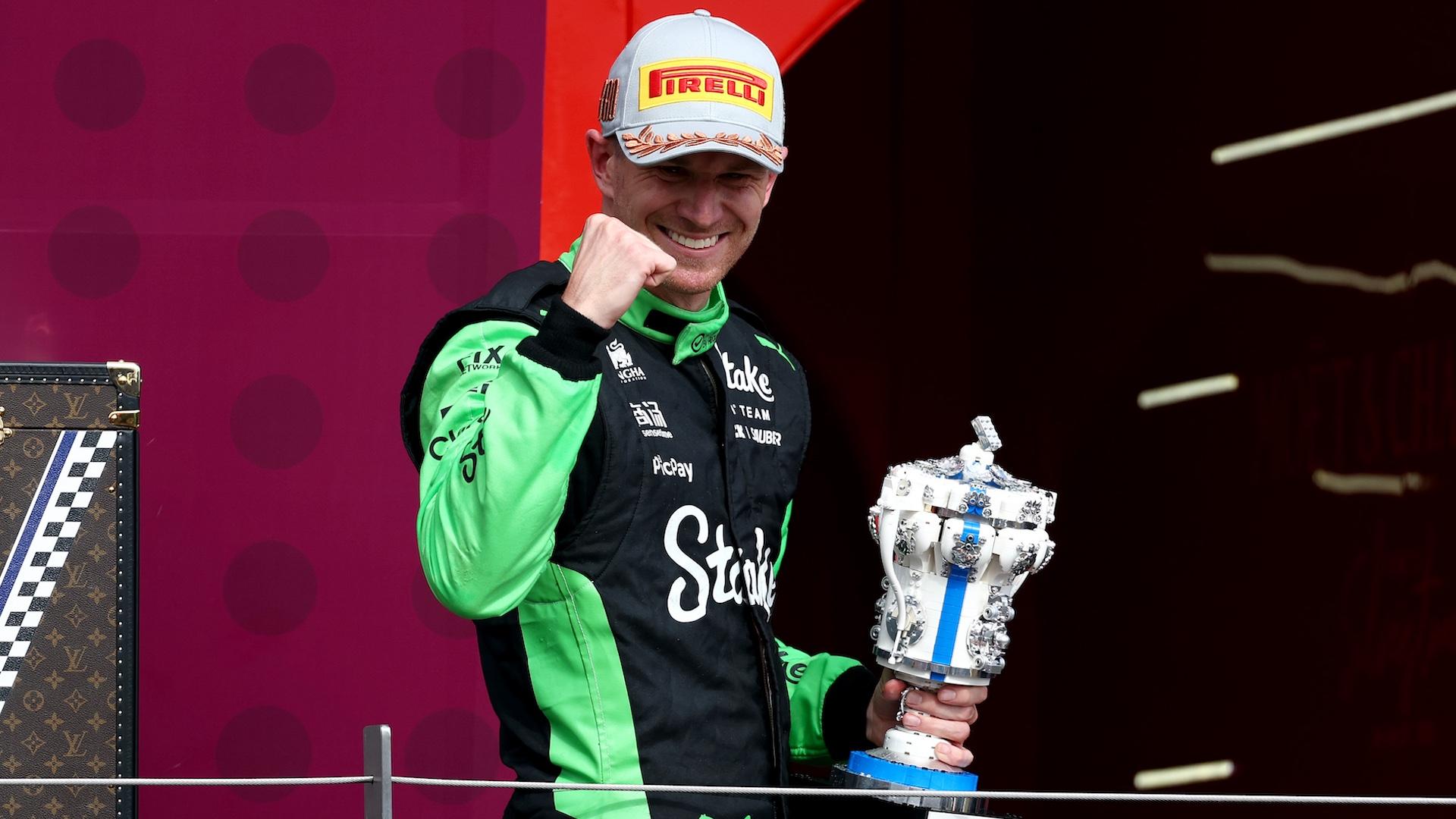 GP Engeland 2025 - Nico Hülkenberg op het podium