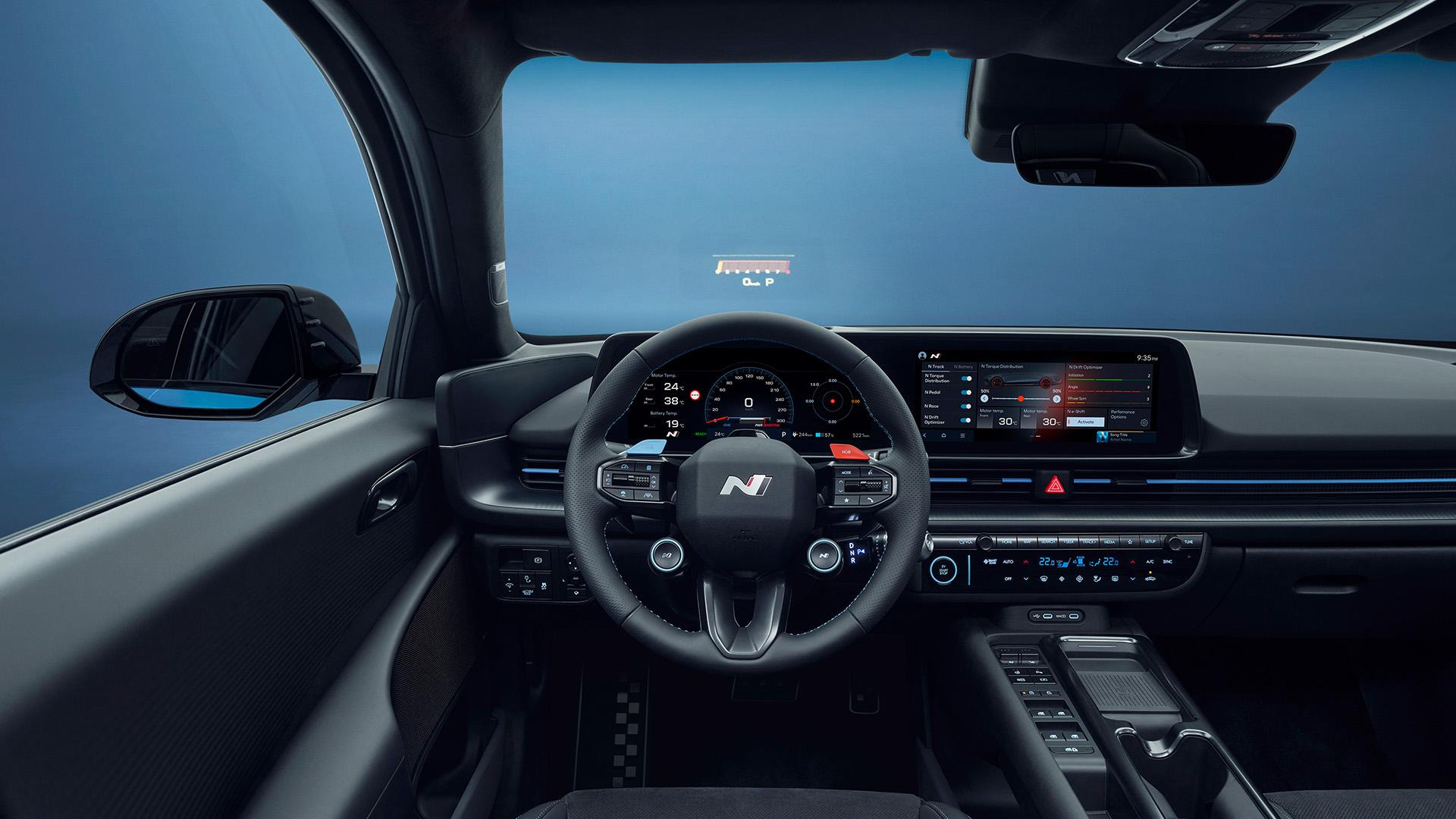 Hyundai Ioniq 6 N blauw (2025) interieur dashboard