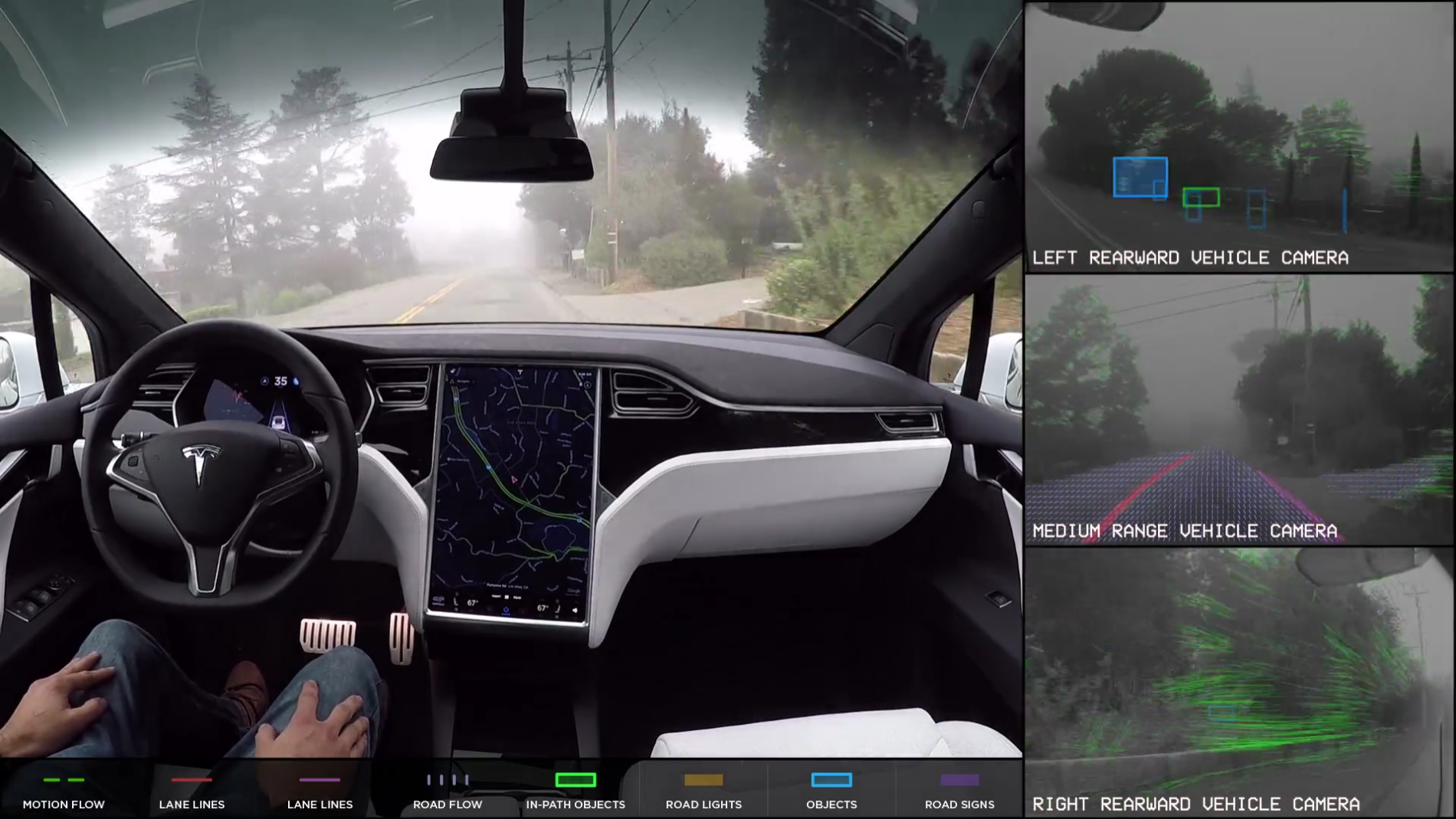 Dit is wat de Tesla Model S ziet als Autopilot aanstaat TopGear Nederland