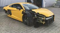 Audi R8 V10 geel schadeauto