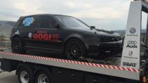 VW Golf met Audi V10 accelereert van 0-320