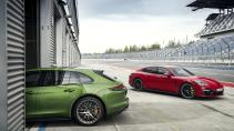 Porsche Panamera GTS sport turismo groen pitstraat