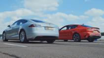 Tesla Model S 75D vs Kia Stinger GT V6