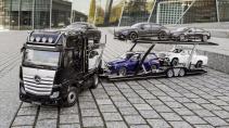 Mercedes Actros Truck schaalmodel met auto's