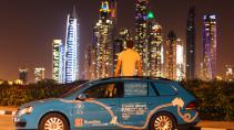 Wiebe Wakker met Volkswagen Golf in Dubai